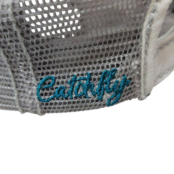 Catchfly Blue & Gray Mesh Trucker Hat With Embroidered Pattern - Picture 4 of 6